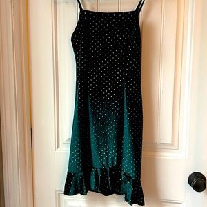 She and sky green velvet dress size small